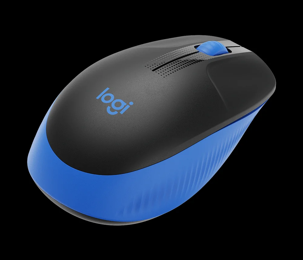 Raton Logitech M190 Wireless Negro Azul 3 Botones.