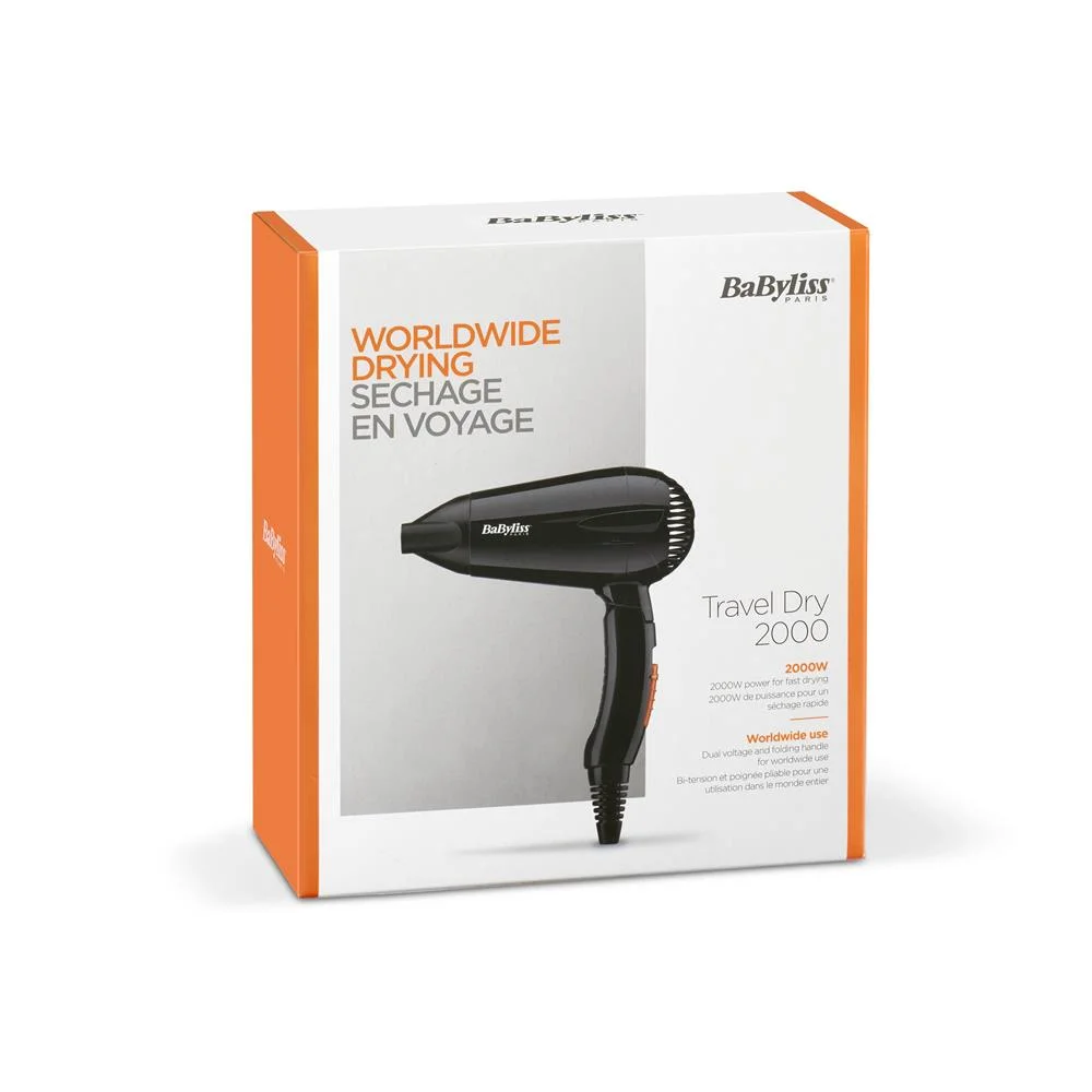 Secador de Cabelo de Viagem. Multi-Voltagem 2000w Babyliss