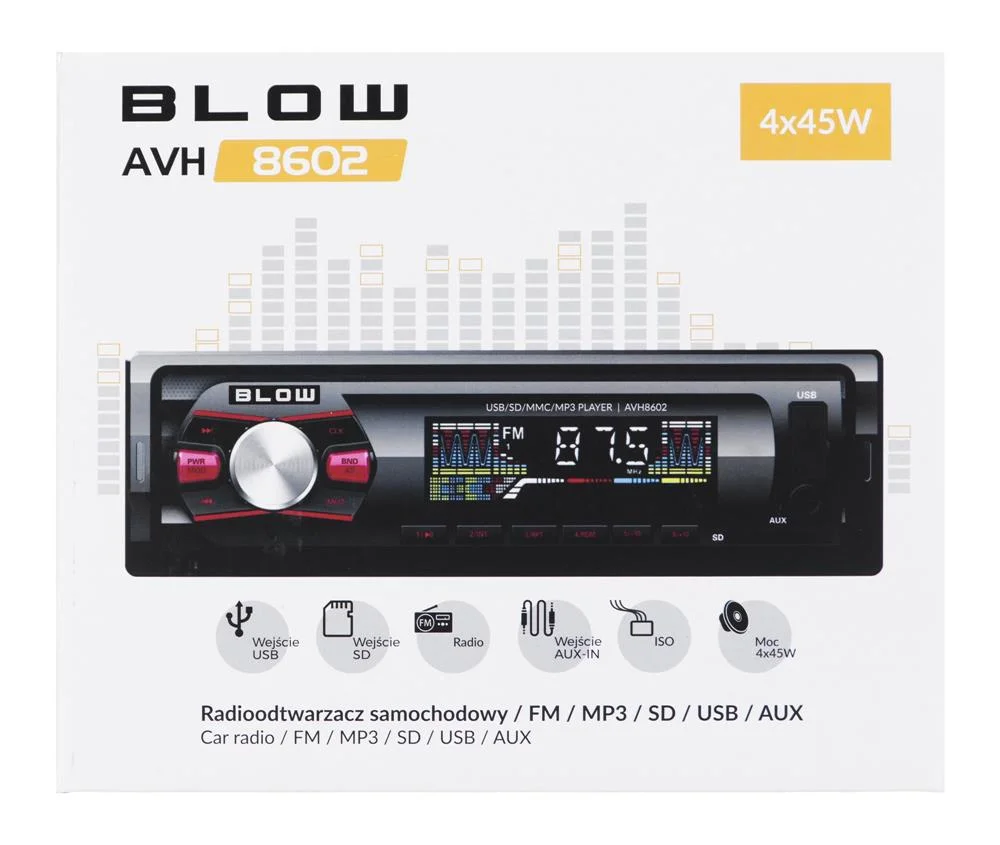 Auto-Radio 4x45w Mp3 C/ Fm/Mmc/Sd/Usb/Aux - Blow