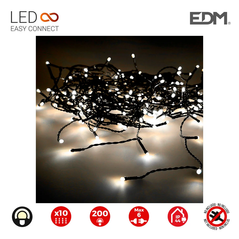 Cortina Easy-Connect Branco Quente 10 Filas 200 L.