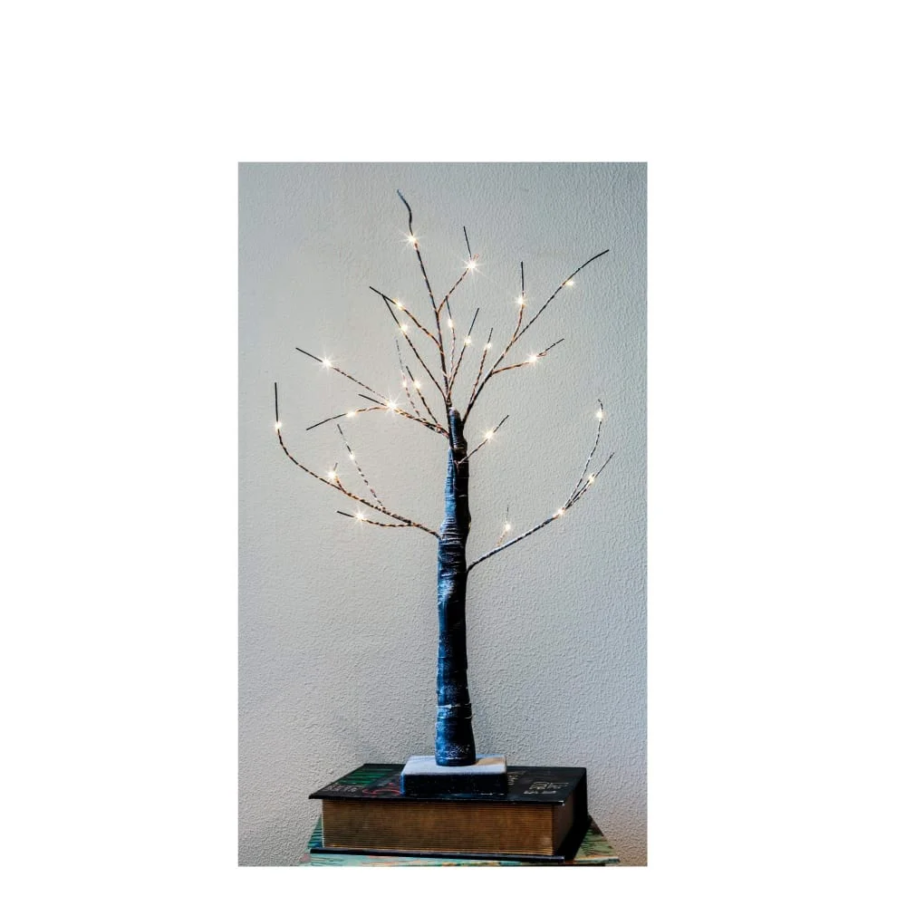 &Aacute;rvore de Natal Branco Quente 24 Leds a Pilhas 3x.