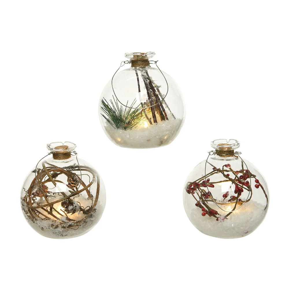 Bola Decorativa LED com Elementos Naturais &Oslash;10cm