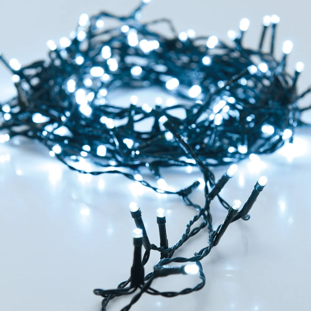 Grinalda a Pilhas Multifun&ccedil;&otilde;es 48 Leds Branco Frio Cabo Preto 4m