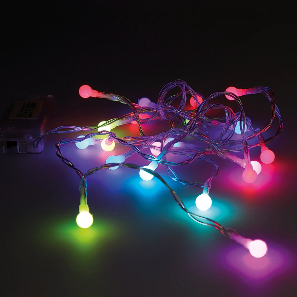 Grinalda Multicor 20 Leds Esfericos RGB a Pilhas .