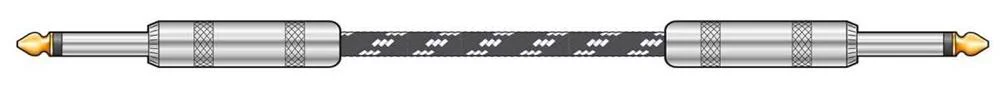 Cabo De Guitarra Tran&ccedil;ado Jack 6,3 Preto/branco 6m