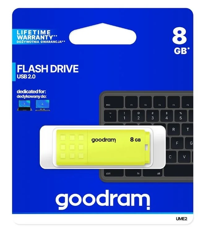 Pen 8gb Usb 2.0 Ume2 Goodram Amarela