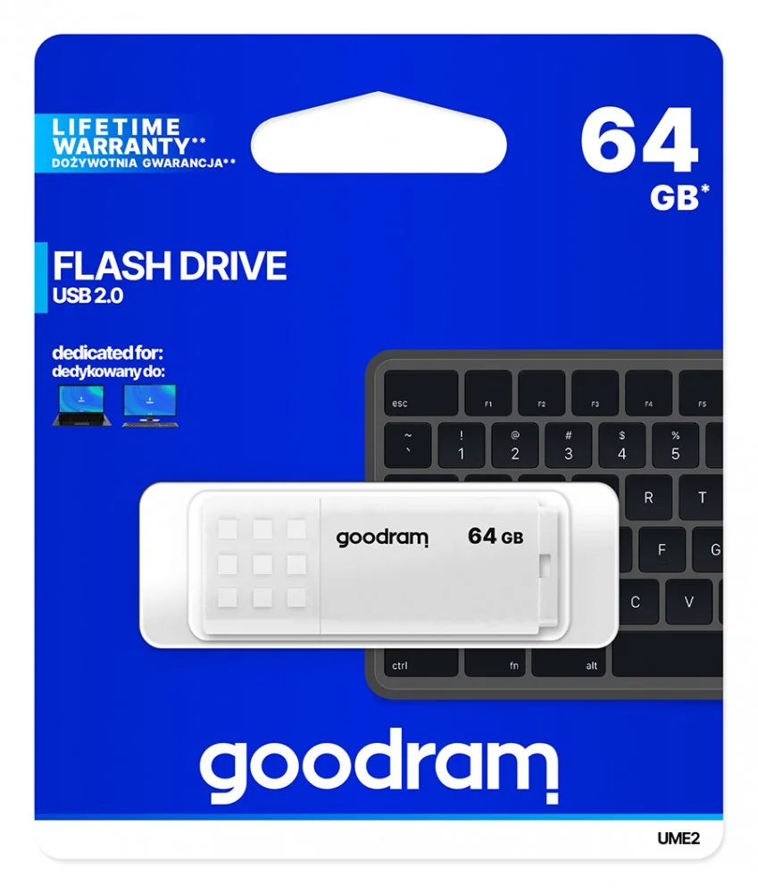 Goodram Usb Flash Drive Ume2 64 Gb Usb Type-A 2.0 White