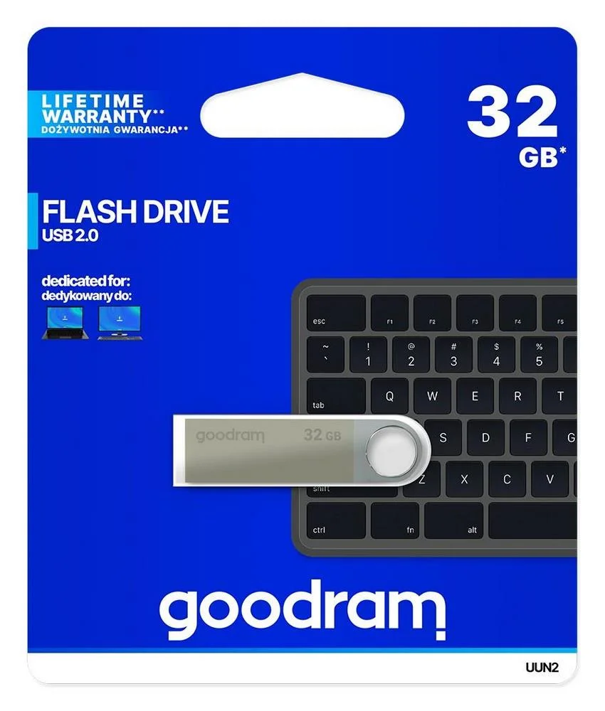 Pen Drive Usb 2.0 32gb Unn2 (Prateado) - Goodram