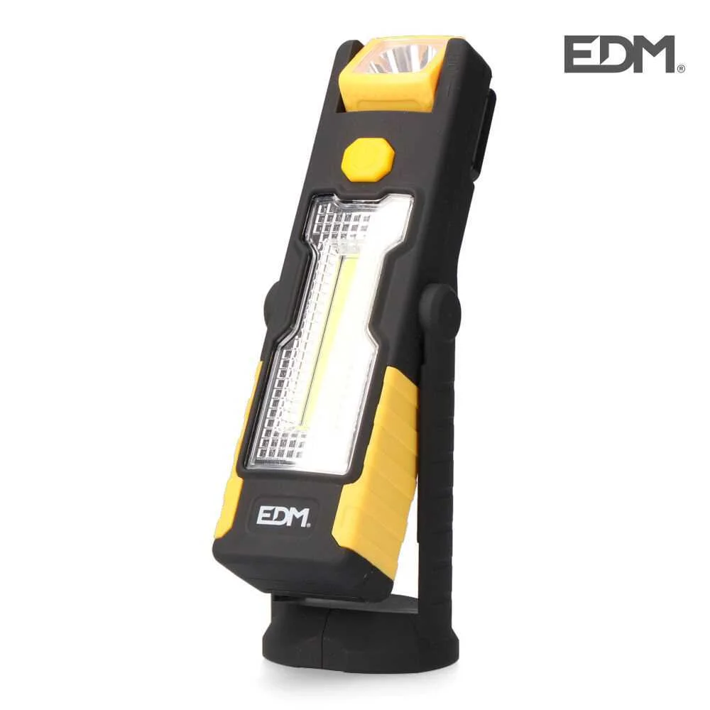 Lanterna LED Cob Xl Dupla Fun&ccedil;&atilde;o 1led 3w + 1 LED 1w com Gancho + &Iacute;man 3xAAA (Pilhas Inclu&iacute;das) Edm