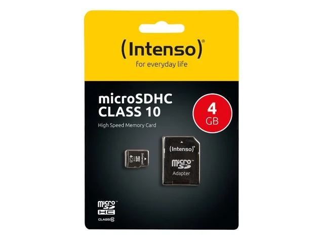 Memory Micro Sdhc 4gb C10/W/Adapter 3413450 Inten.