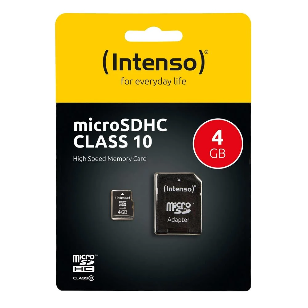 Memory Micro Sdhc 4gb C10/W/Adapter 3413450 Inten.