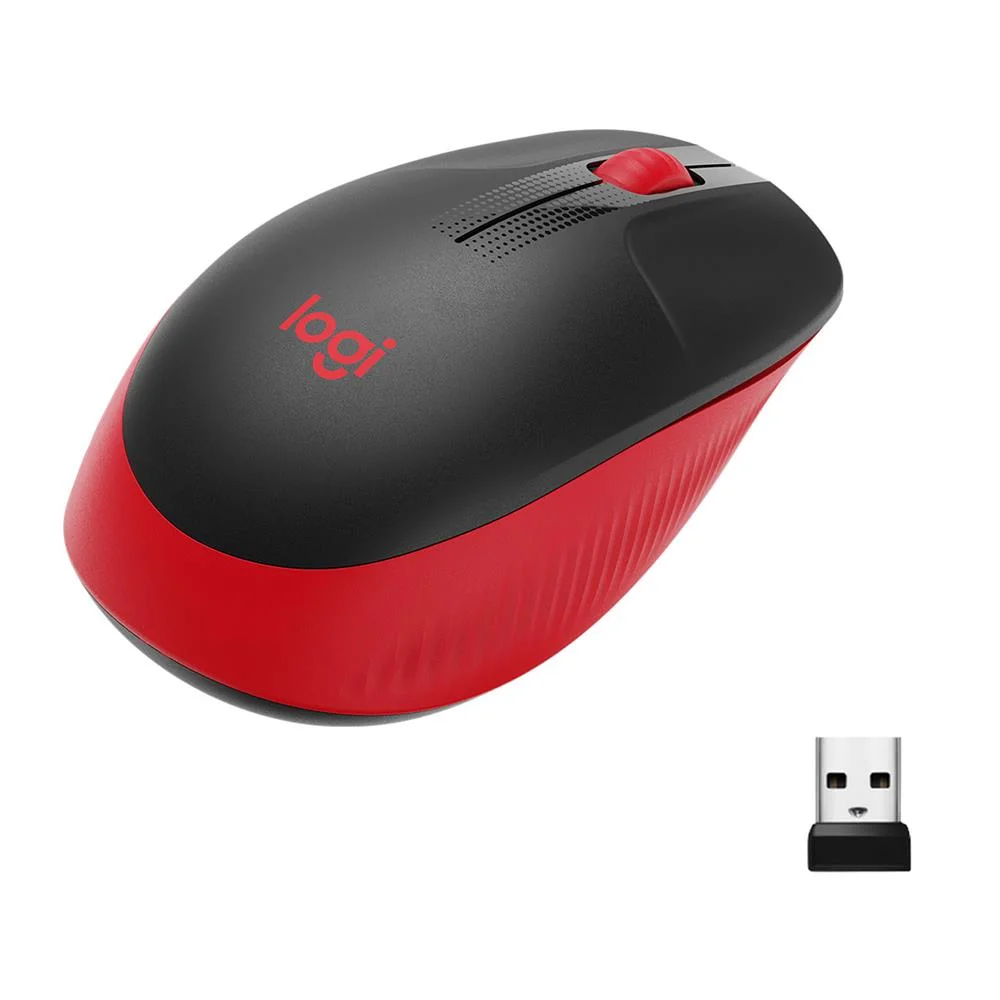 Rato &Oacute;ptico Logitech M190 Full-Size Wireless Mouse 1000dpi Vermelho