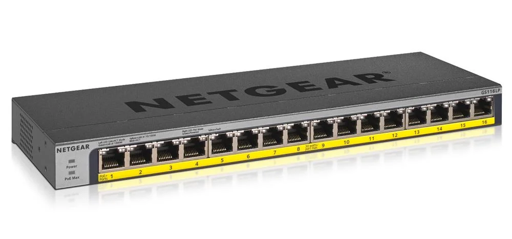 Switch Netgear Gs116lp-100eus Preto Rj-45 X 16