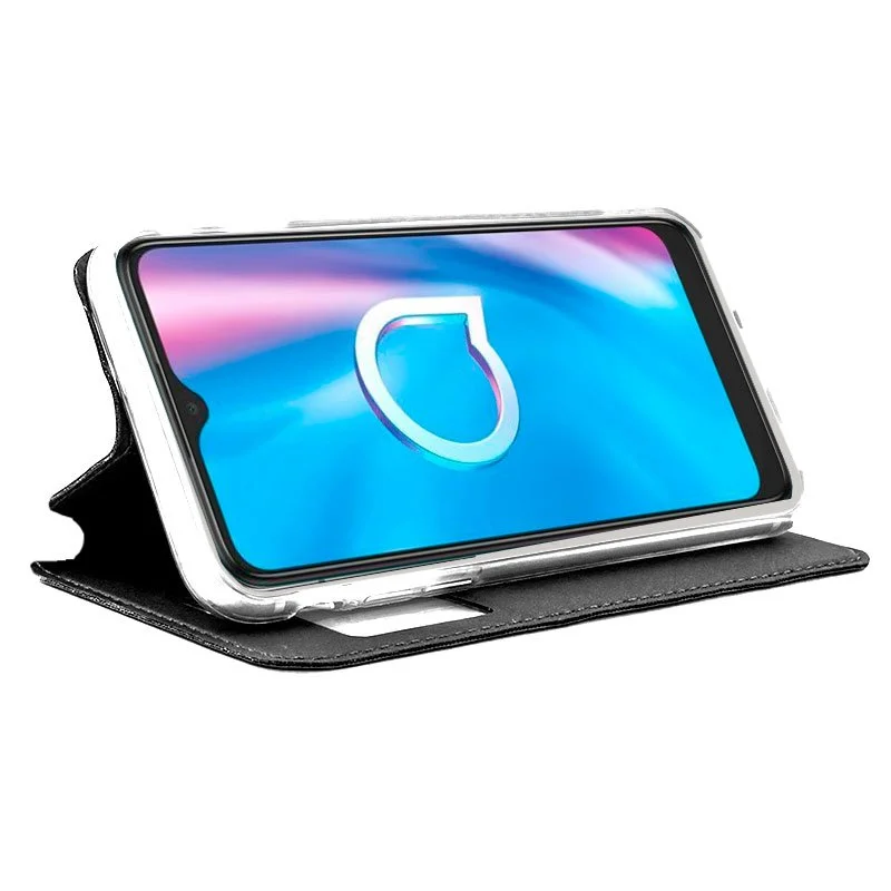 Funda Flip Cover Alcatel 1se (2020) Liso Negro
