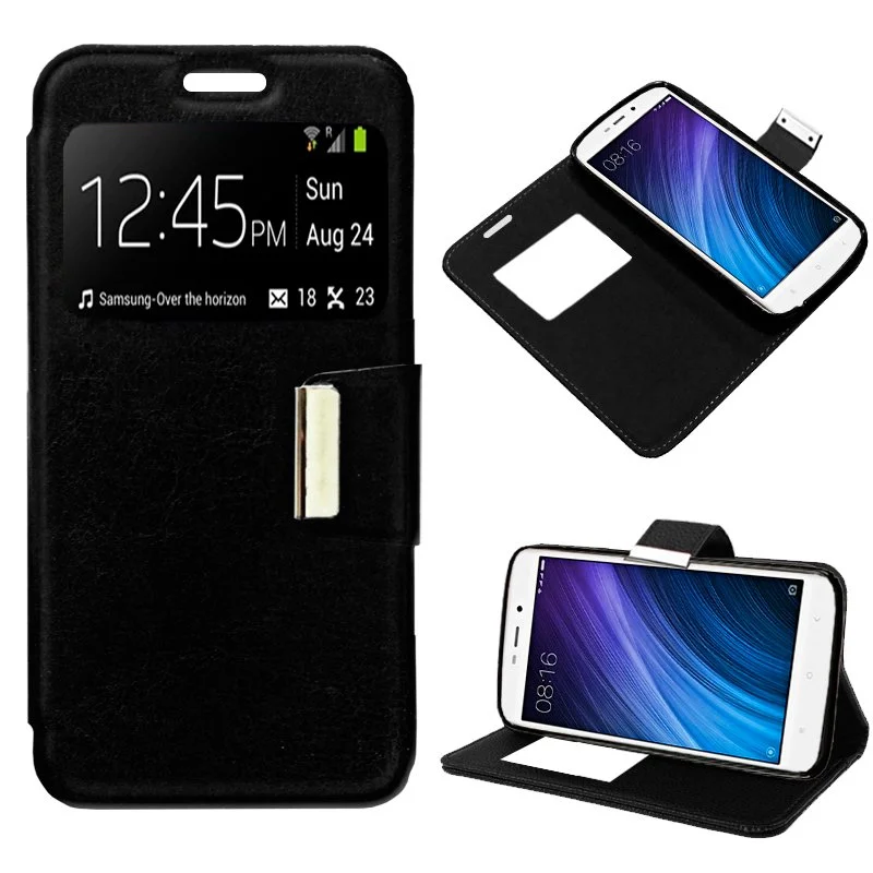 Funda Flip Cover Xiaomi Redmi 4a Liso Negro