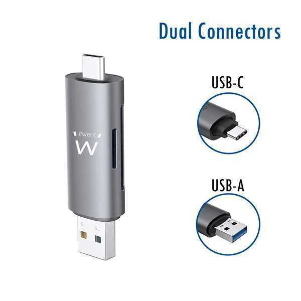 Ewent Lector de Tarjetas Usb 3.0 Tipo C/ Tipo a (.
