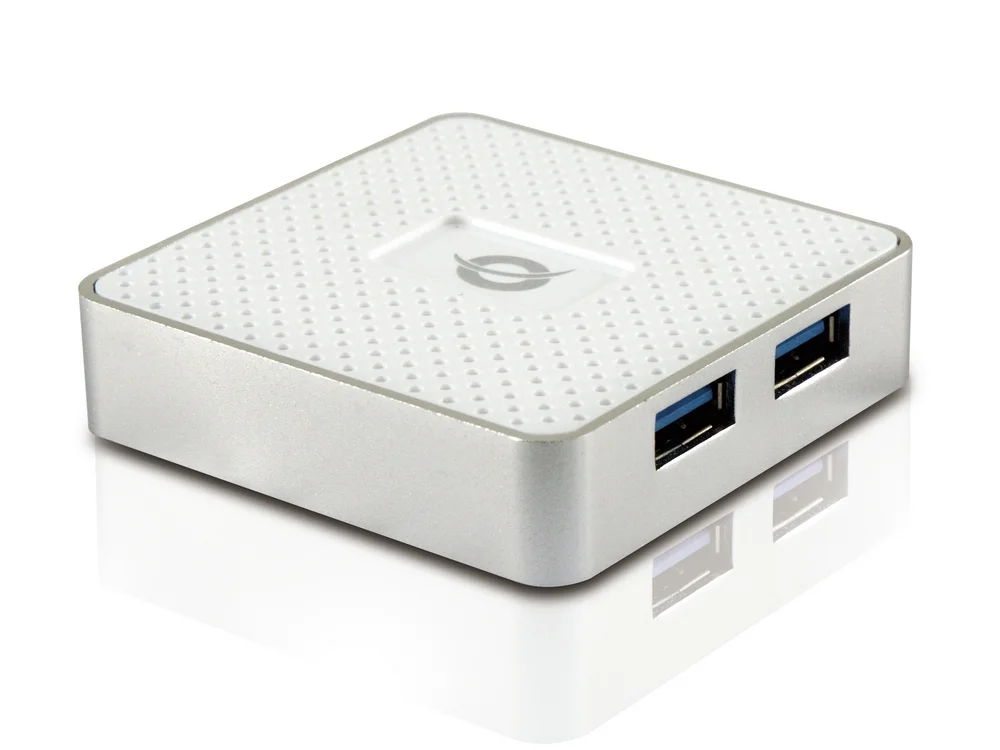 Hubbies 4 -Port Usb 3.0 Hub Con Adaptador de Pote.