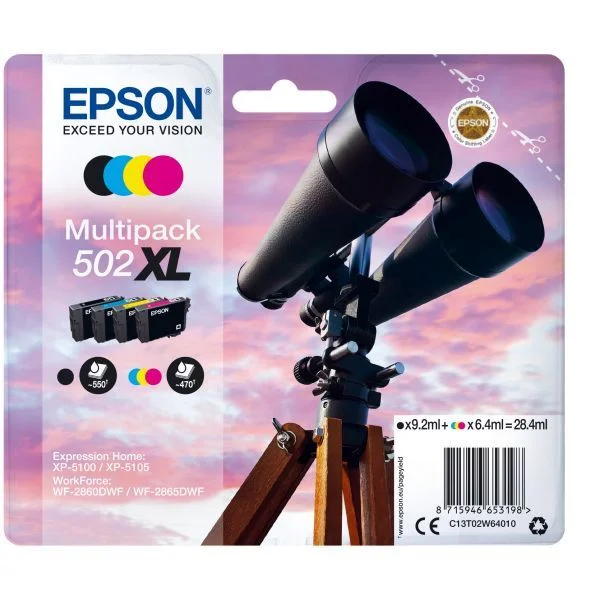 Cartucho de Tinta Original Epson N&ordm;502xl Multipac.