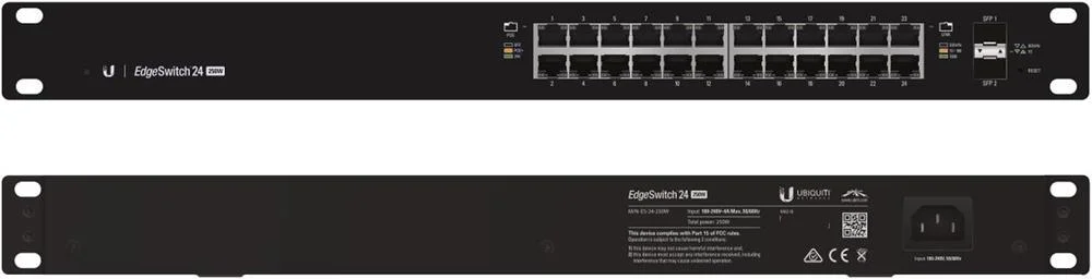 Switch de Redes Edge 24 Portas Gerido L2/L3 10/100/1000 Mbps - Ubiquiti