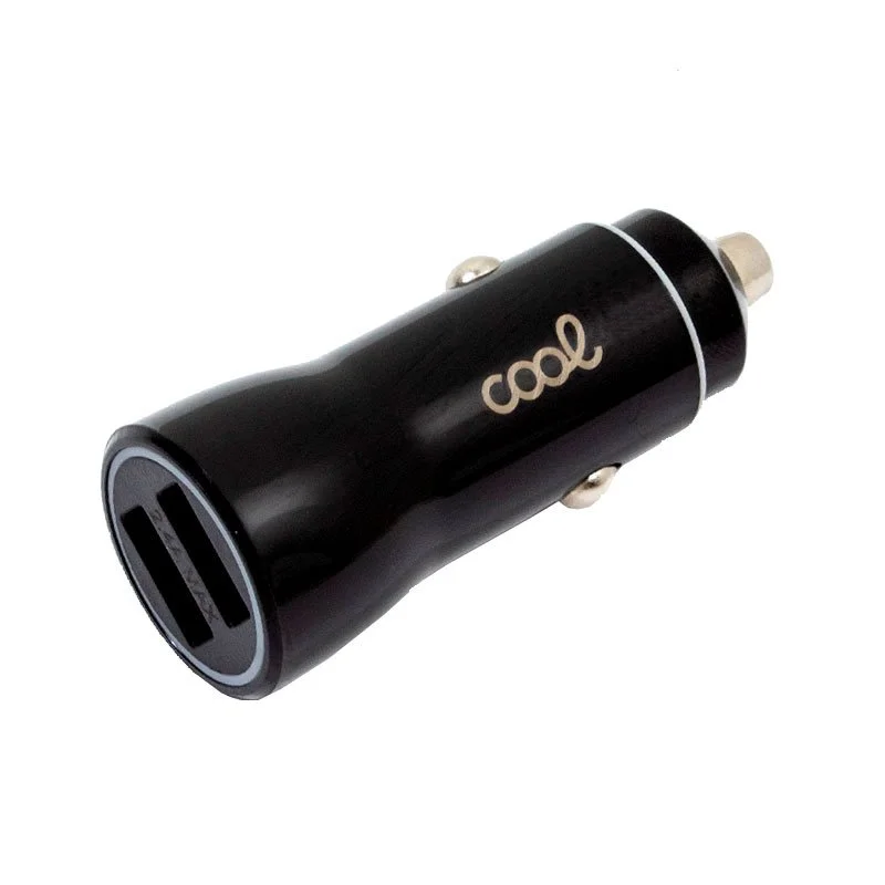 Carregador de Carro Cabo Microusb (2 X Usb) Cool 2.4a Kit 2 em 1 Preto