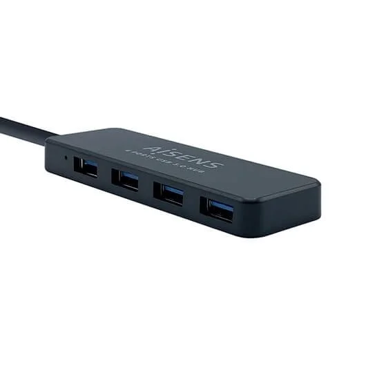 HUB 4 PUERTOS USB 3.2 AISENS 5000MBIT/S NEGRO
