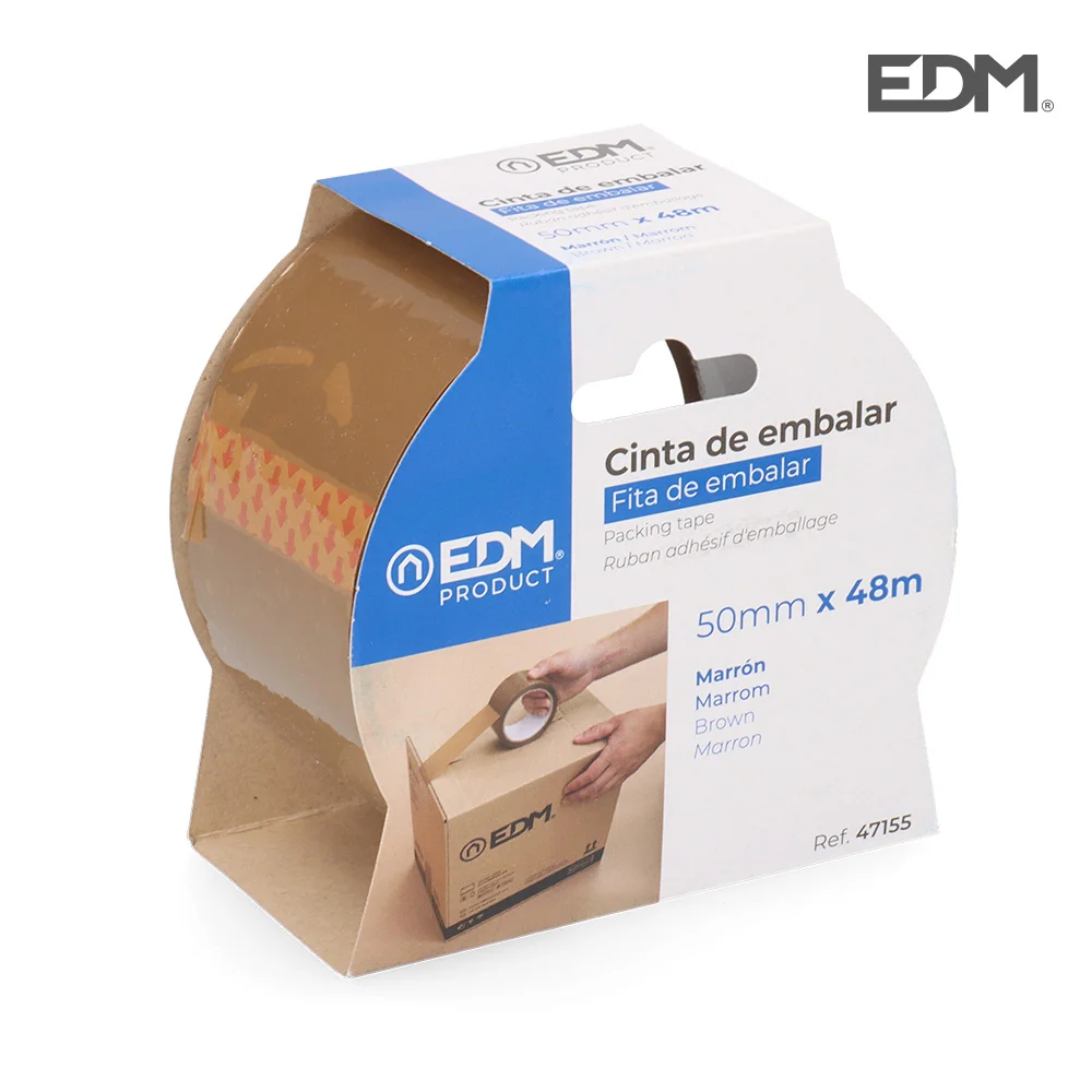 Fita Adesiva de Embalagem Castanho 48 Micras 50m X 50mm Edm