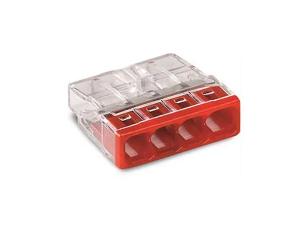 Conector de Emenda Compacto - para Condutores S&oacute;lidos - M&aacute;x. 2.5 Mm&sup2; - 4 Condutores -  Inv&oacute;lucro Tra