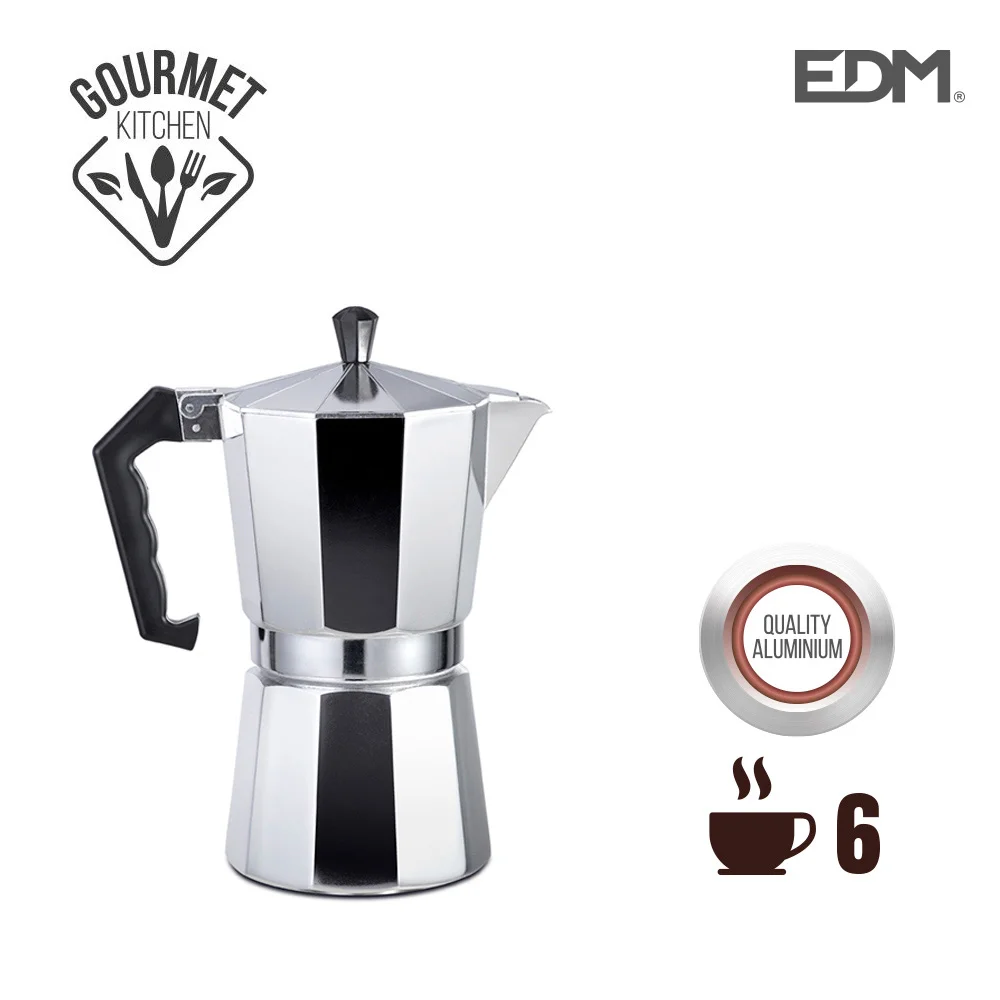 Cafeteira de Alum&iacute;nio de 6 X&iacute;caras Edm