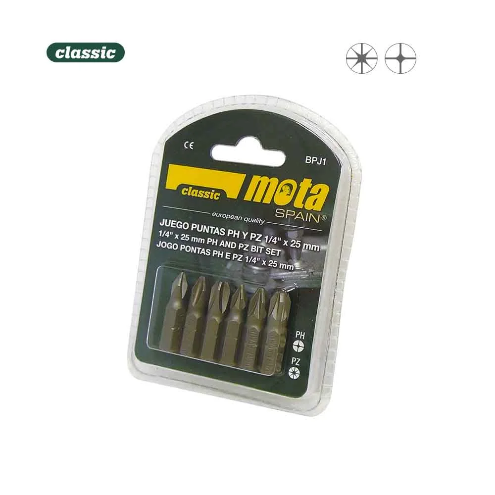 Jogo 6 Pontas 3 Phillips e 3 Pozidriv X 25mm Bjp1 Mota