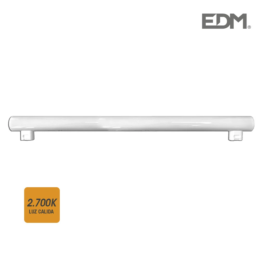 Linestra LED 2 Tomadas S14s 9w 700lm 2700k Luz Quente &Oslash;3x50cm Edm