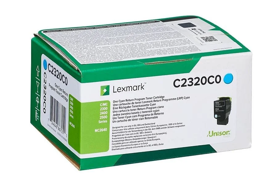 Lexmark Return Print Cart. C2320c0:C2325/C2425/C2535/ Mc2325/Mc2425/Mc2535/Mc2640 Cyan