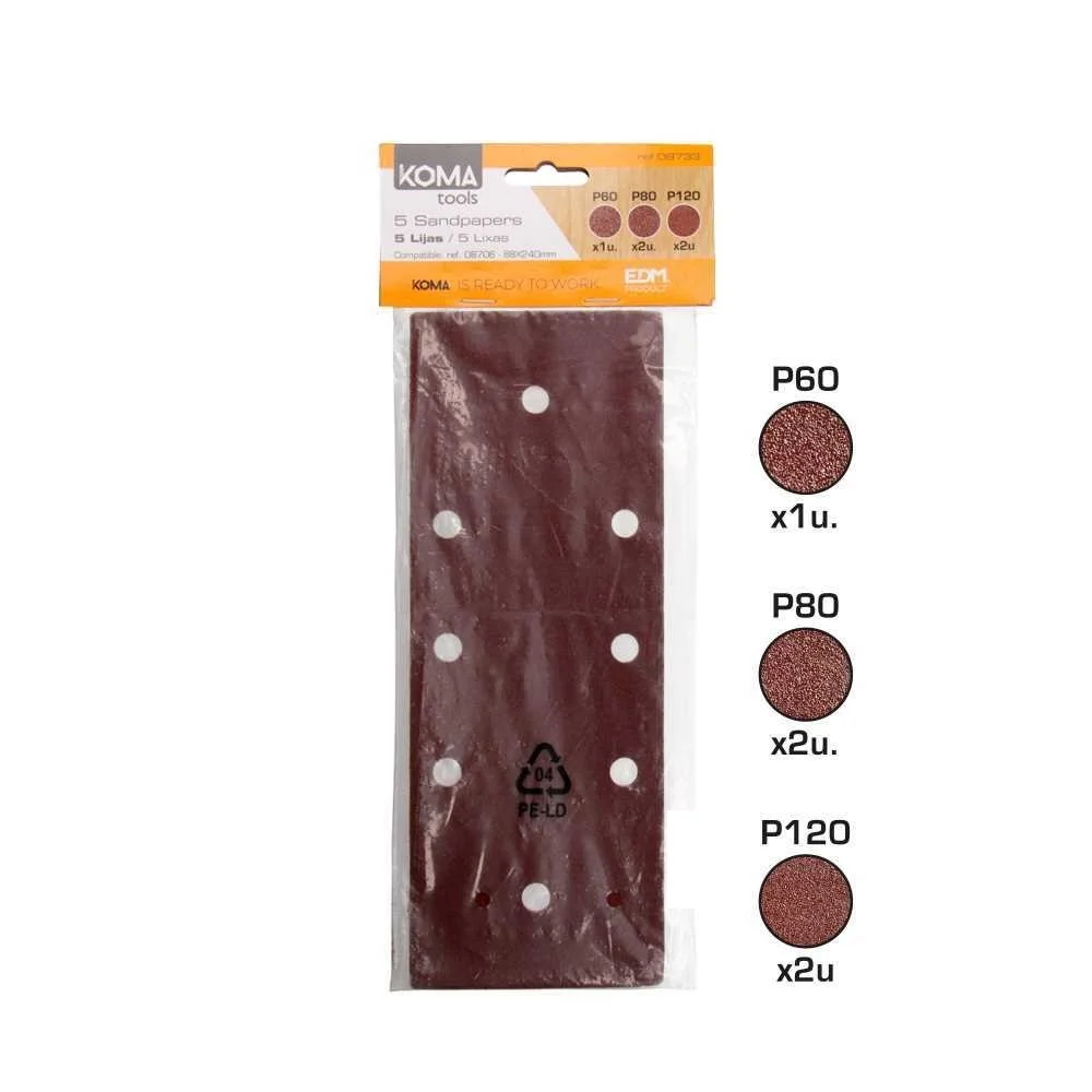 Set 5 Folhas de Lixa para 08706