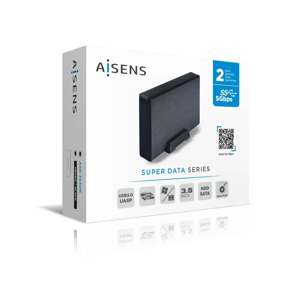 CAJA EXTERNA 3.5  USB3.1 SATA AISENS ALUMINIO NEG.