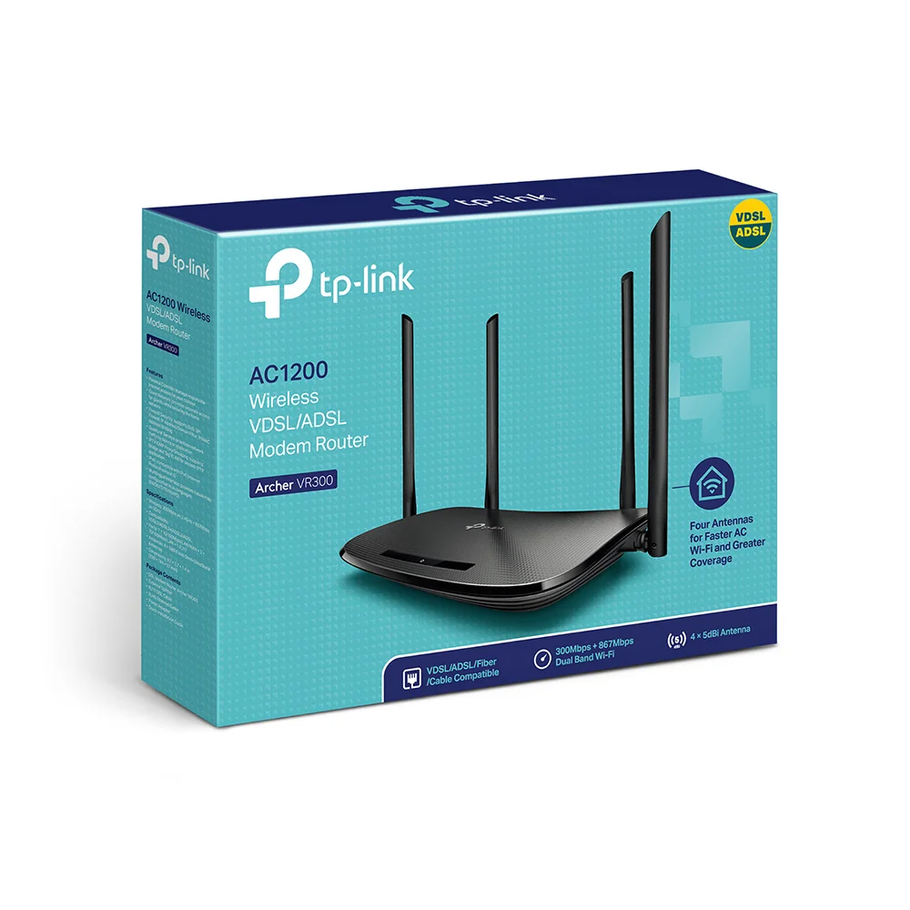 Tp-Link Archer Vr300 Ac1200 Wireless Router Fast Ethernet Dual-Band (2.4 Ghz / 5 Ghz) Black
