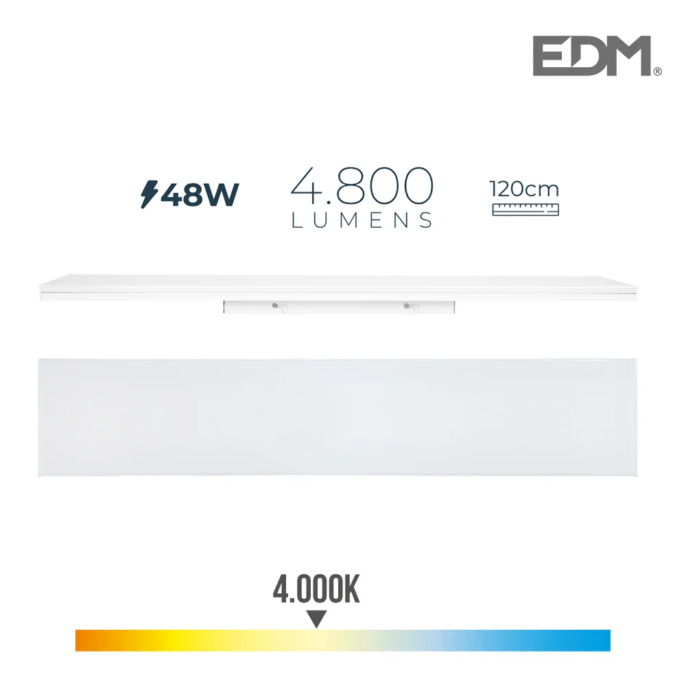 Armadura LED 48w 120cm 4000k Luz Dia 4800lm Edm