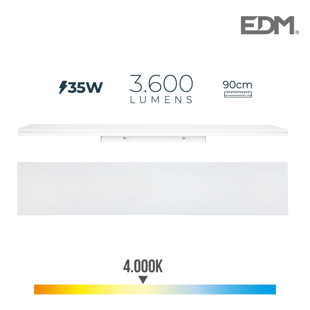 Armadura LED 35w 4000k Luz Dia 3600lm 12x90x4,5cm Edm