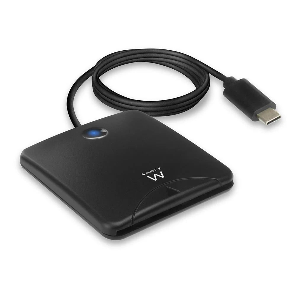Leitor Cart&atilde;o Eid / Smart Card Usb-C Preto - Ewent