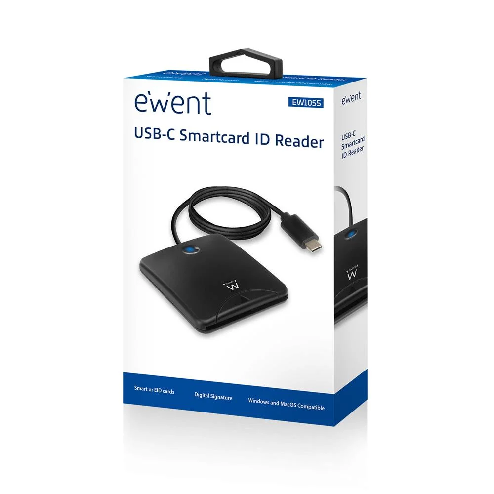 Leitor Cart&atilde;o Eid / Smart Card Usb-C Preto - Ewent