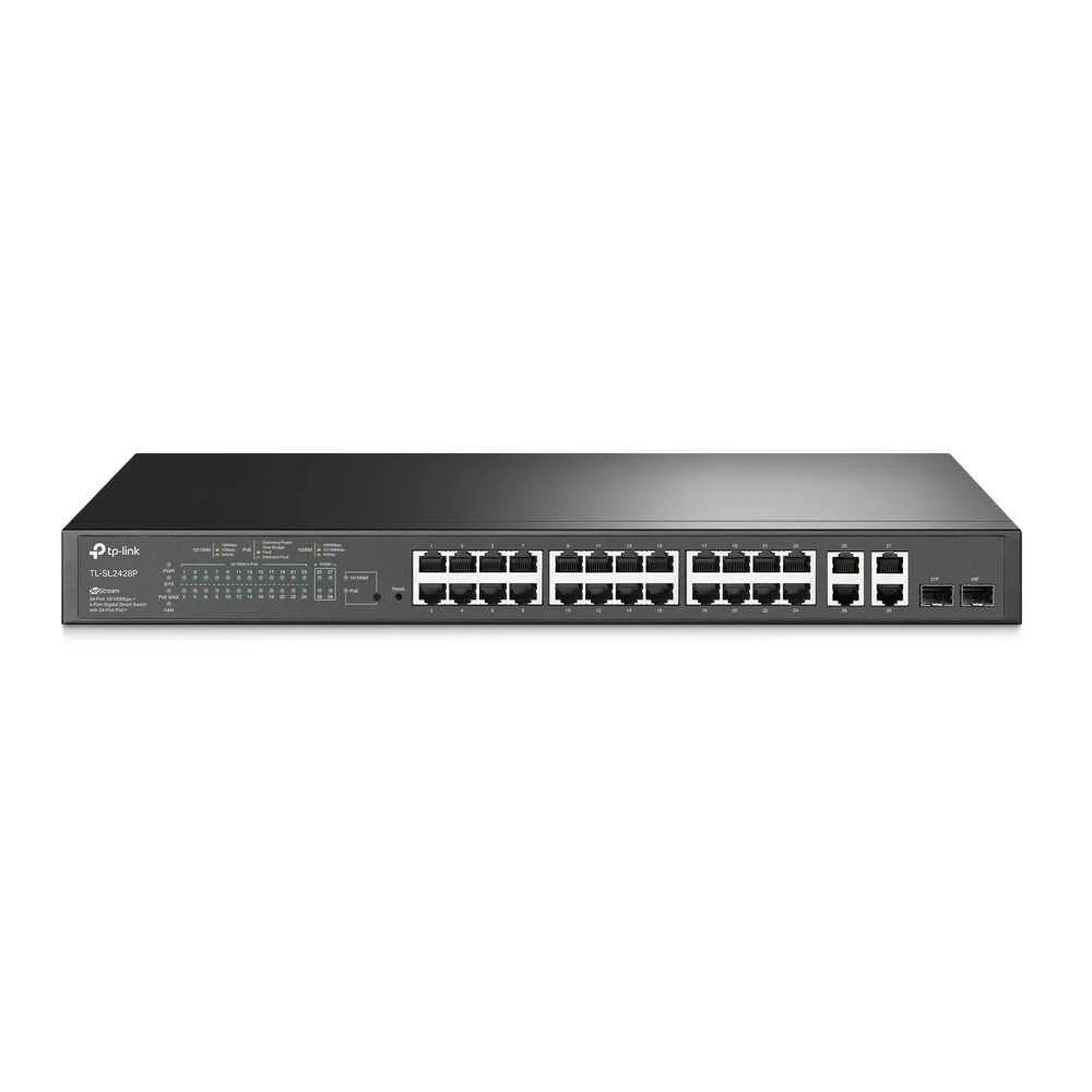 Tp-Link Switch Jetstream 24-Port 10/100 + 4 Gigabit Smart  24-Port Poe+