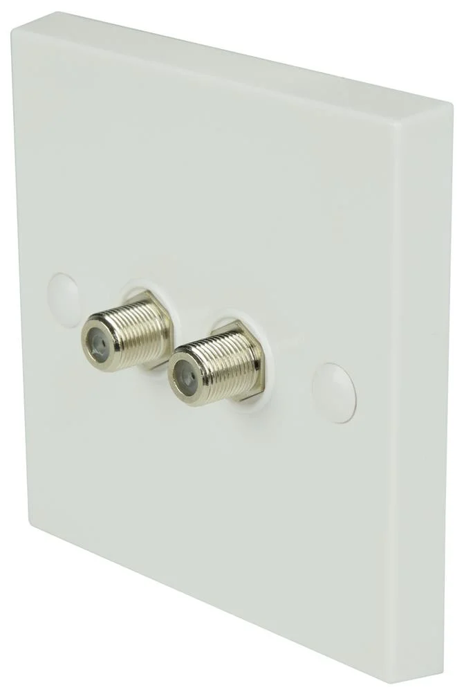 Double Low Loss F Connector Wallplate