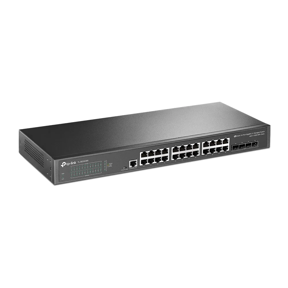 Switch Tp-Link Tl-Sg3428x Jetstream 24 Portas Gigabit Managed + 4 Portas Sfp+ (10gbe) Rack Mountable
