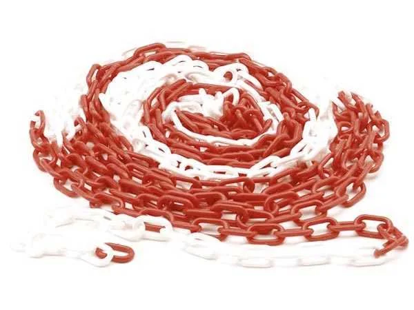 Cadena de Pl&aacute;stico Rojo/Blanco