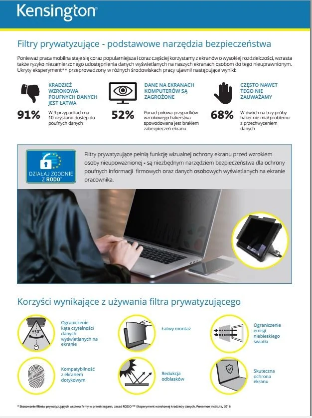 Filtro de Privacidade para Monitor Kensington