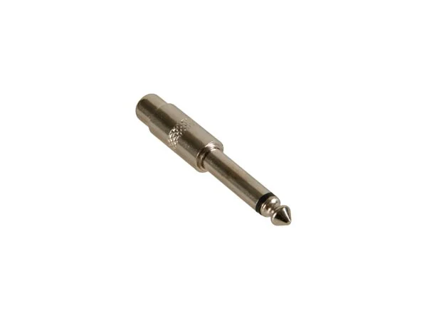 Female Rca To Male 6.35mm Mono Jack - Nickel
