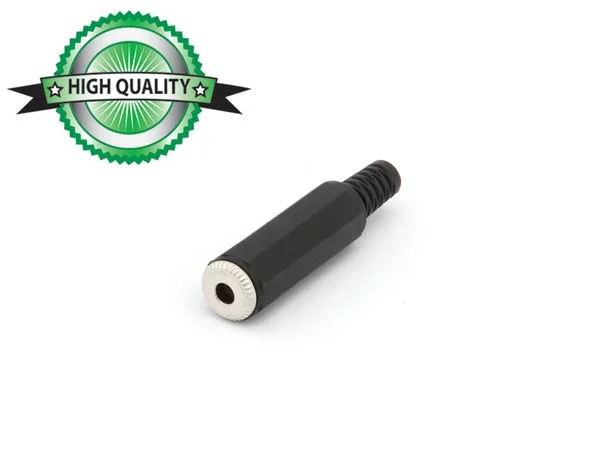 3.5mm Conector Jack Femea - Preto - Stereo