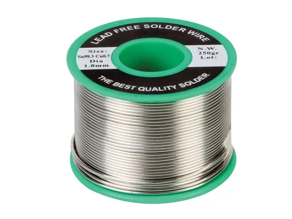 Soldadura Sin Plomo Sn 99,3% - Cu 0,7% 1mm 250g