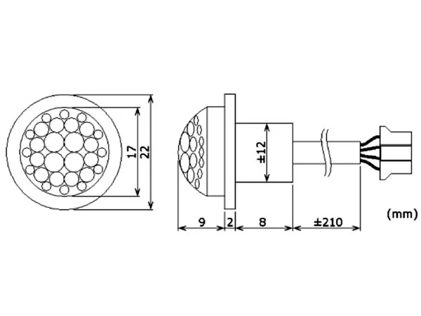 Mini Detetor de Movimento Pir - de Embutir - 12 Vdc