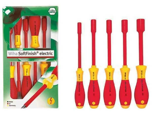 Wiha Screwdriver Set Softfinish&reg; Electric Hexagon Nut Driver 5-Pcs. (29466)