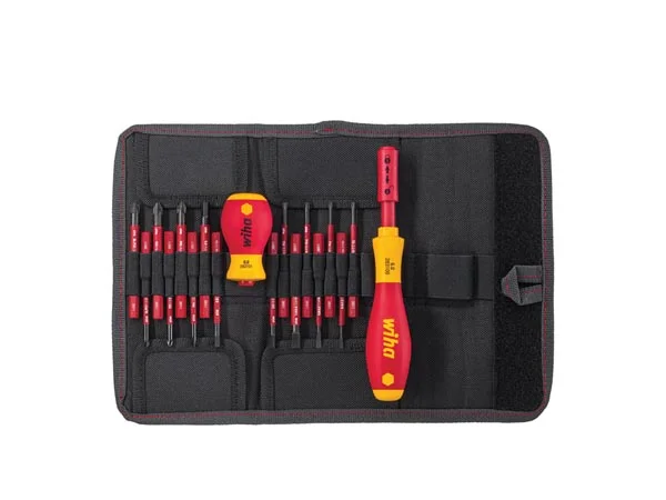 Wiha Screwdriver And Bit Set Slimvario&reg; Screwdriver Assorted 18-Pcs. In Bag (41231)