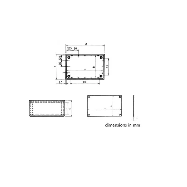 Caixa Optativa de Pl&aacute;stico Azul -110,0 X 70,0 X 48